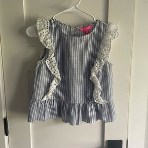 Lilly Pulitzer Ellis Top XXS Seersucker Top